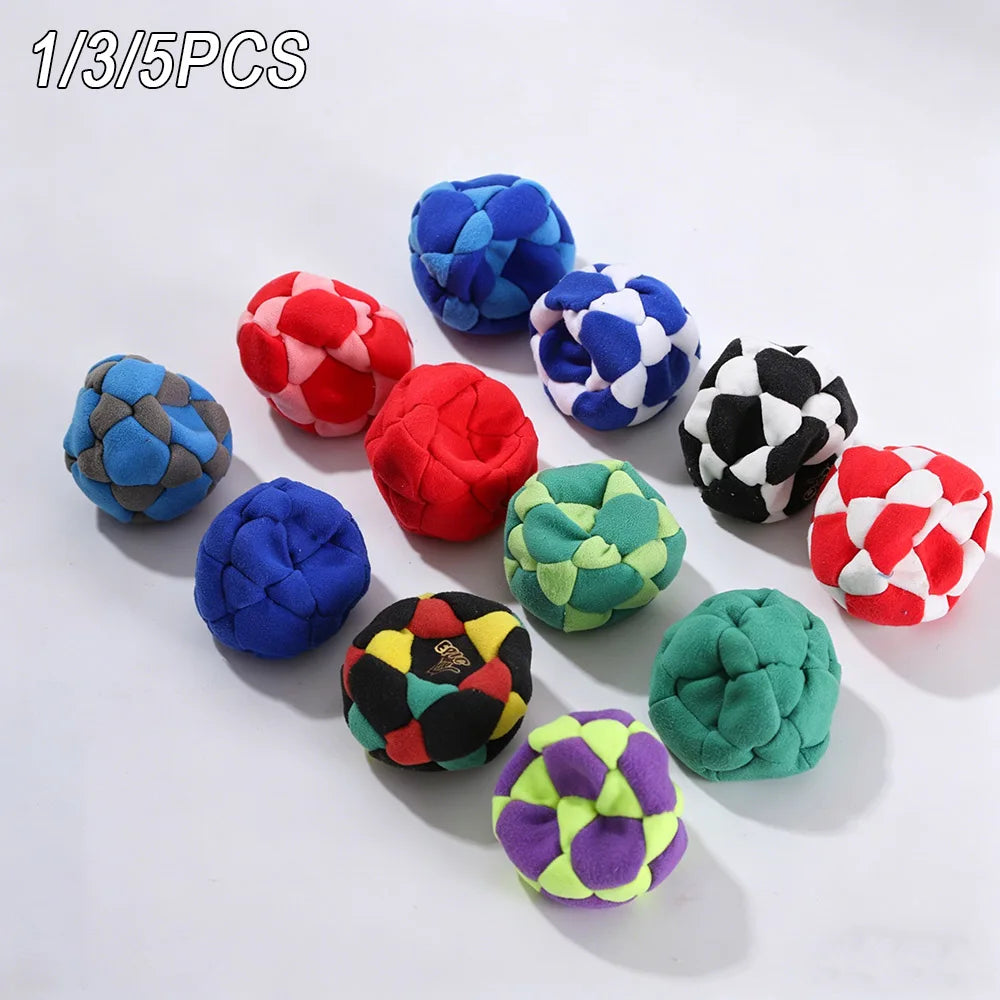 Hand-Made Knitted Footbag Sacks, Hacky Sack Assorted Foot Bag Crochet Hackys Ball for Adults, Juggling Balls for Beginners