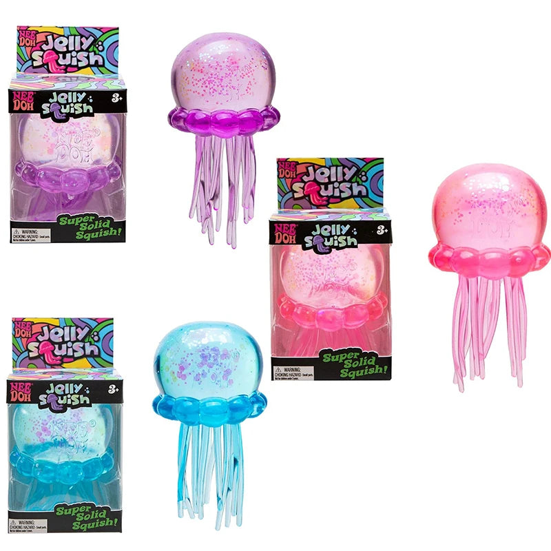 Squishies Needoh Fuzz Ball Jellyfish Squishy 3 Styles Color Soft Stress Relief Toy Cute Relaxing Squeeze Sensory Toy