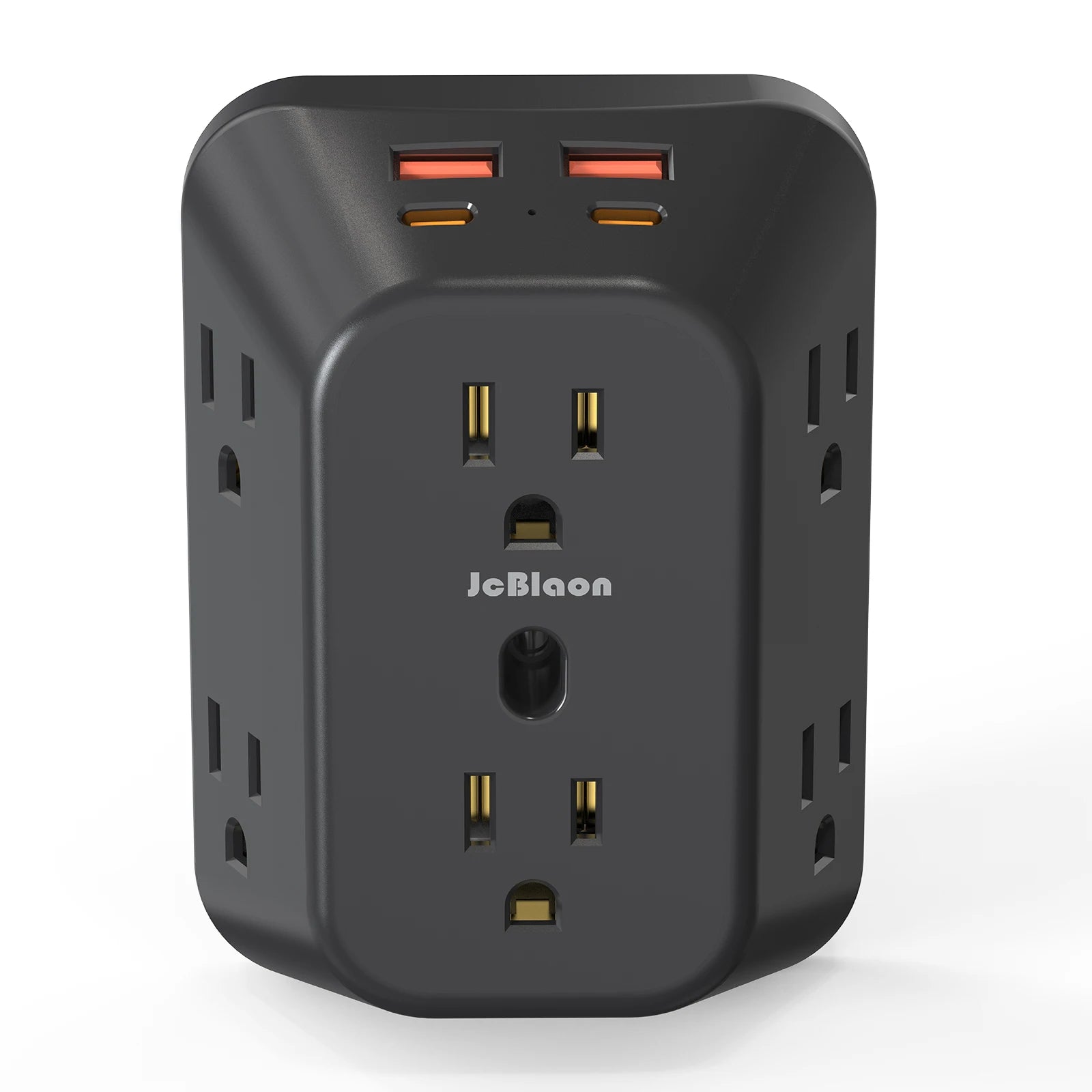 Power Strip USB Wall Charger Surge Protector with 6 Outlet Extender 4 USB Charging Ports (2A2C) , Wall Adapter Spaced for Home