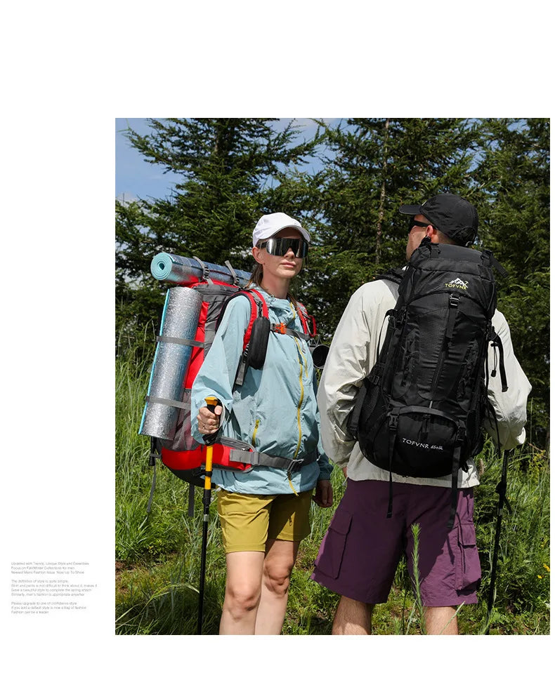Outdoor Bag, Backpack, Mountaineering Bag, Hiking Sports Bag, Water-Repellent Backpack, Large-Capacity Travel Backpack