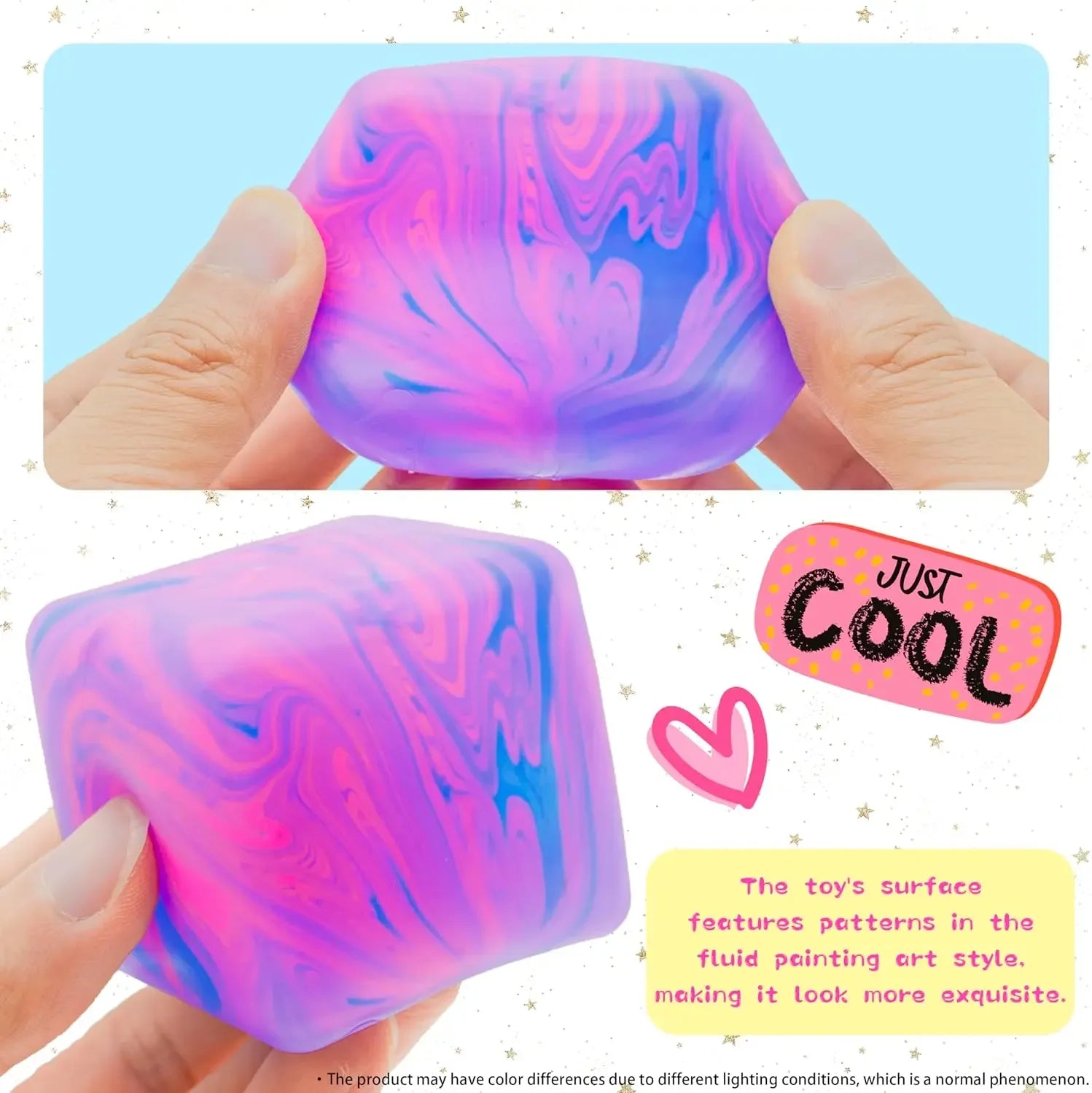 Needoh Soft and Sensory Stress-relief Toy Cube Filled with Gel
