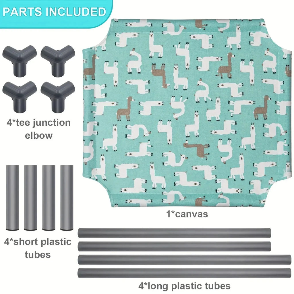 Folding Dog Bed Pet Camping Marching Bed Dog Bed Elevated Removable Washable Four Seasons Removable Dogs Cool Beds