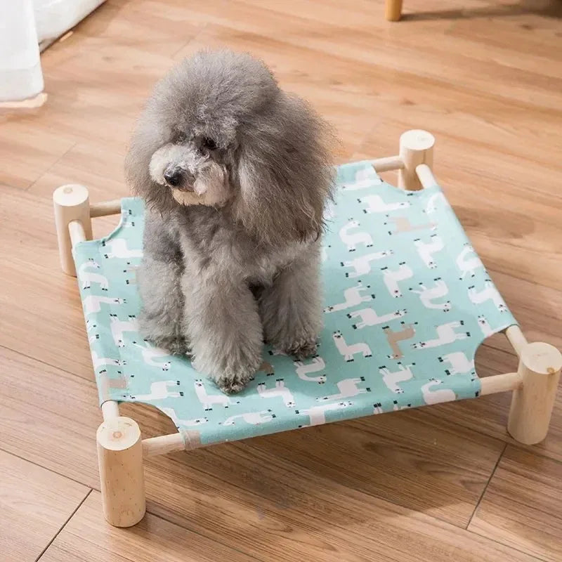 Folding Dog Bed Pet Camping Marching Bed Dog Bed Elevated Removable Washable Four Seasons Removable Dogs Cool Beds