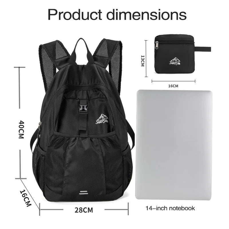 Backpack - Ultra Lightweight Packable Backpack for Travel Camping, Hiking Back Pack Waterproof Foldable Daypack for Men Women Bl
