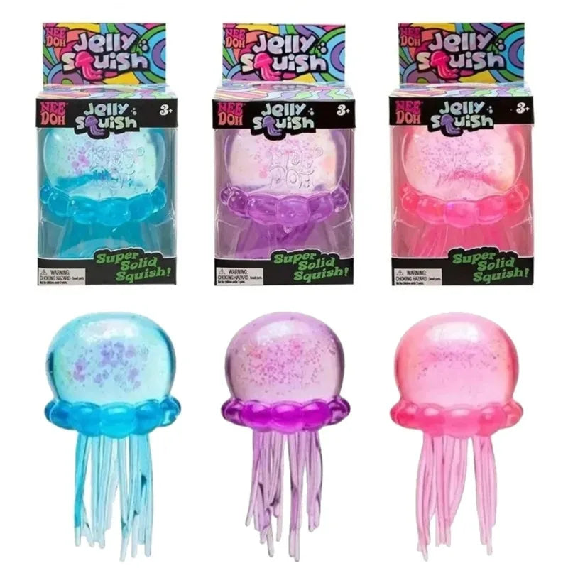 Assorted Color Needoh Jellyfish Fuzz Ball Squishy Blind Box Cute Jellyfish Design Stress Relief Relax Play Fun Toy Gift
