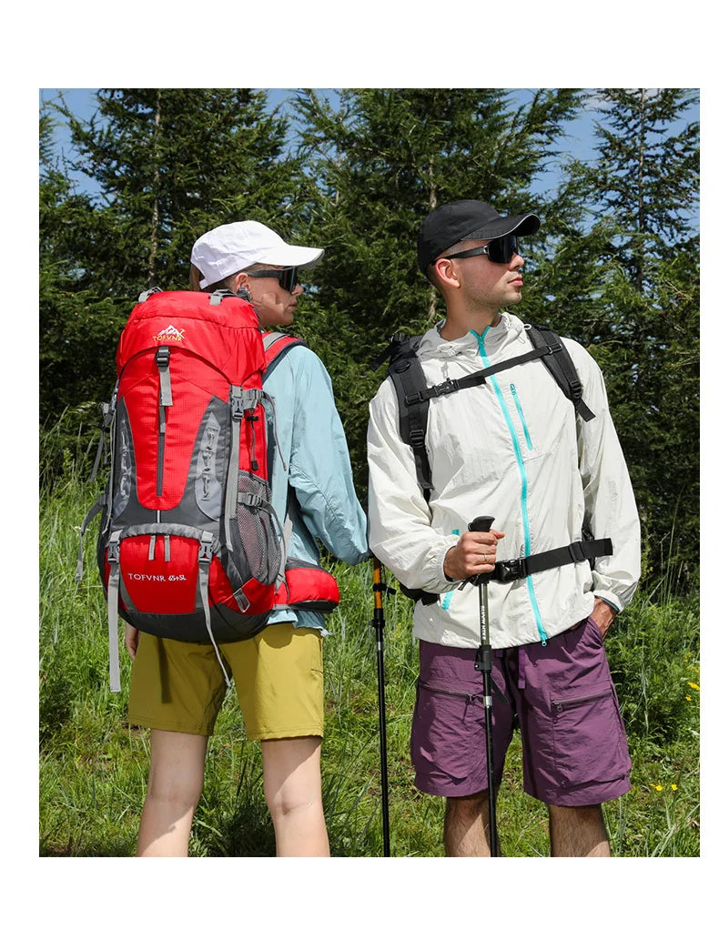 Outdoor Bag, Backpack, Mountaineering Bag, Hiking Sports Bag, Water-Repellent Backpack, Large-Capacity Travel Backpack