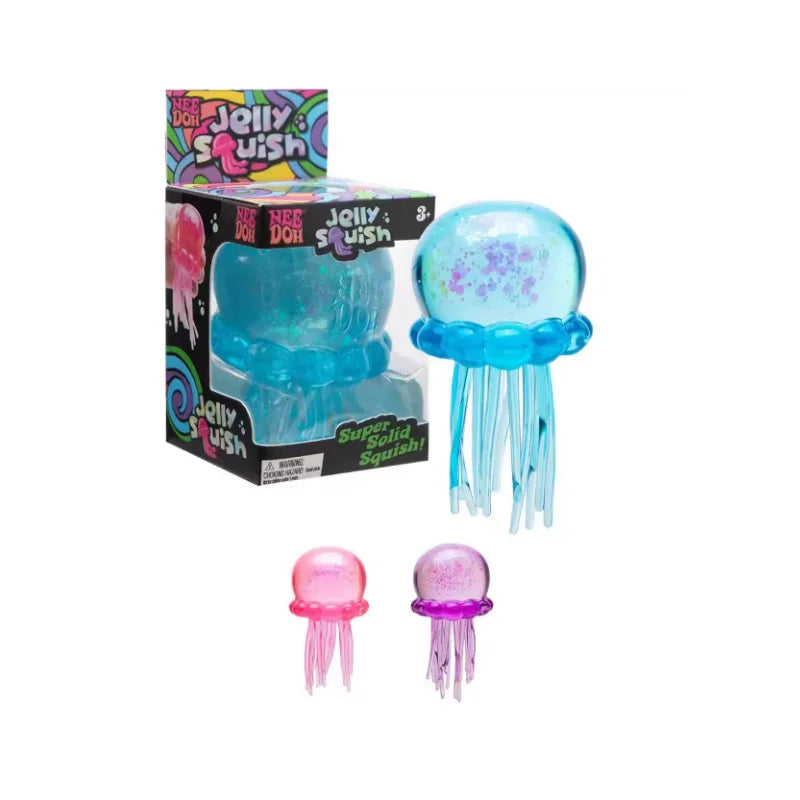 Assorted Color Needoh Jellyfish Fuzz Ball Squishy Blind Box Cute Jellyfish Design Stress Relief Relax Play Fun Toy Gift