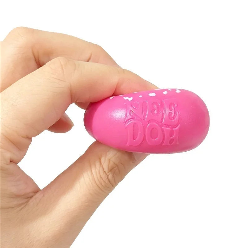 Schylling Needoh Dohnut Holes 4Pcs 6 Pack Squishy Balls Squeeze Decompression Mini Portable Office Anxiety Relief Sensory Toys