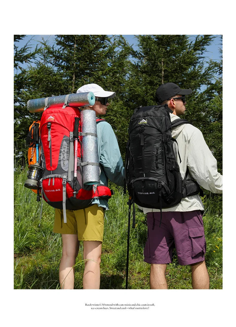 Outdoor Bag, Backpack, Mountaineering Bag, Hiking Sports Bag, Water-Repellent Backpack, Large-Capacity Travel Backpack