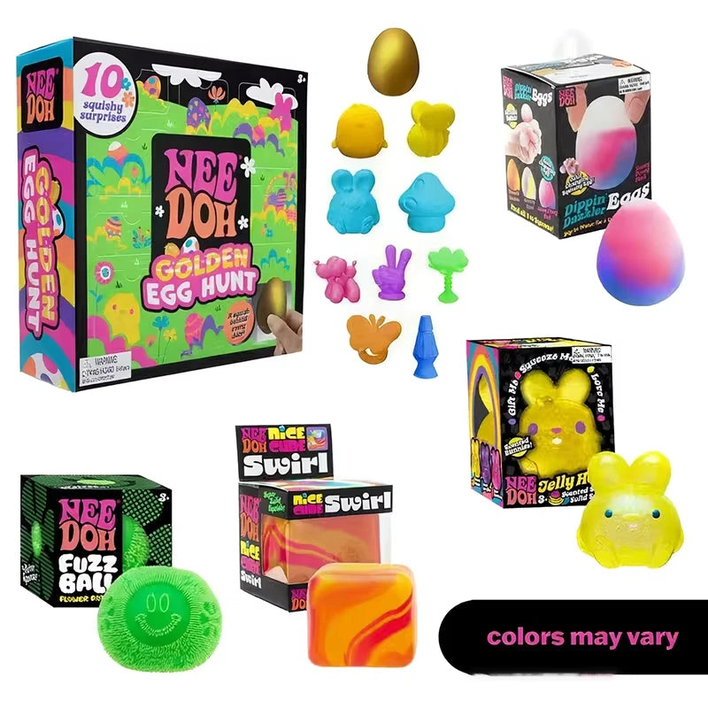 Hot 2026 NeeDoh Advent Calendar Countdown Decoration Golden Egg Treasure Hunt Game Kids Easter Fingertip Gyro Blind Box Gifts