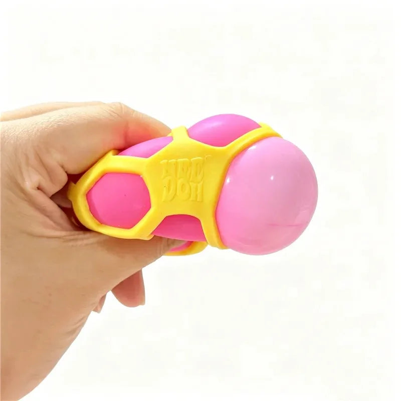 Needoh Atomic Squeeze Ball Fidget Relief Sensory Toy Hollow Grid Design Outer Shell Tactile Carry Anti-stress Squeeze ADHD Toy