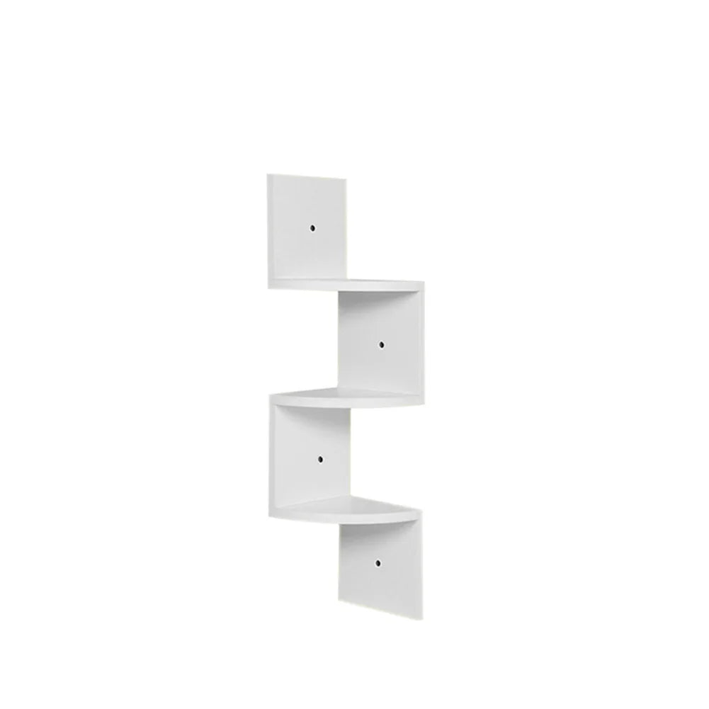 【Breeins】Wooden Zigzag Floating Corner Shelves Multi Tier Storage Organizer Shelf For Home Office