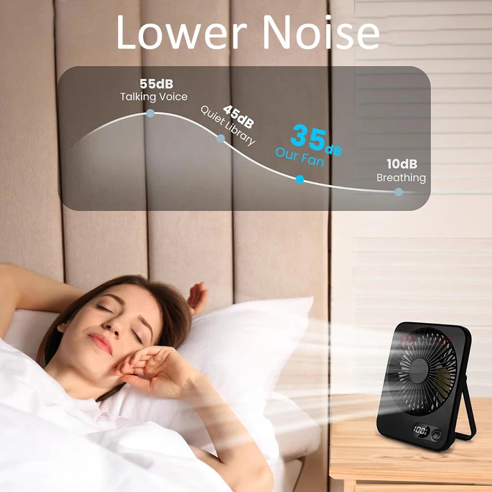 Portable Desk Fan USB Rechargeable Desktop Fan Foldable Hanging Fan Portable Handheld Fan Mini USB Table Fan for Home Outdoor