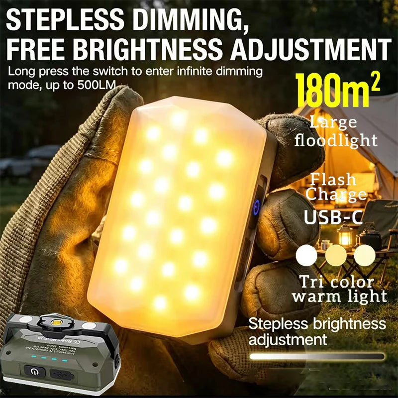 LED Camping Lantern Rechargeable With 4 Light Modes, Portable IPX5 Waterproof Tent Light