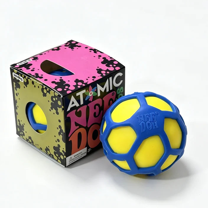 Needoh Atomic Squeeze Ball Fidget Relief Sensory Toy Hollow Grid Design Outer Shell Tactile Carry Anti-stress Squeeze ADHD Toy