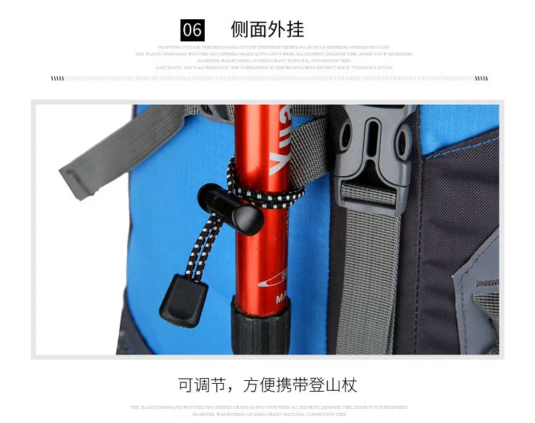 Outdoor Bag, Backpack, Mountaineering Bag, Hiking Sports Bag, Water-Repellent Backpack, Large-Capacity Travel Backpack