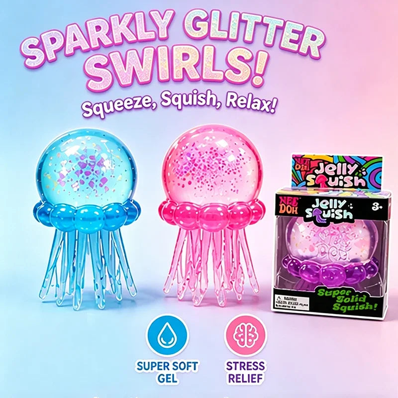Squishies Needoh Fuzz Ball Jellyfish Squishy 3 Styles Color Soft Stress Relief Toy Cute Relaxing Squeeze Sensory Toy