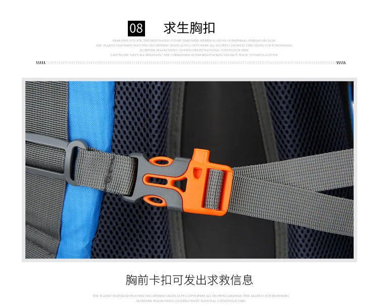 Outdoor Bag, Backpack, Mountaineering Bag, Hiking Sports Bag, Water-Repellent Backpack, Large-Capacity Travel Backpack
