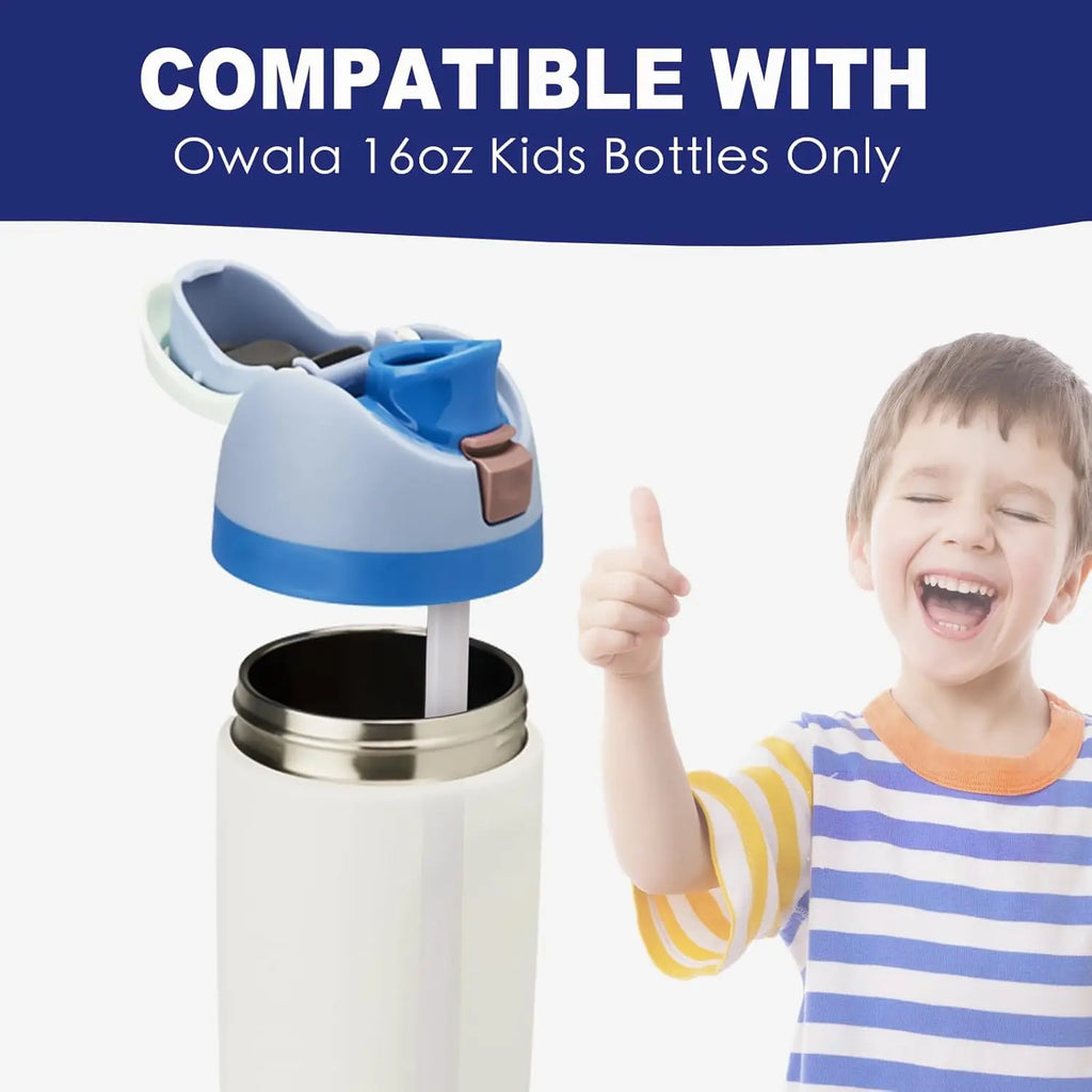 Straws for 16oz Owala Kids Freesip Water Bottle, Replacement Straws for Owala 16 OZ, with Cleaning Brush