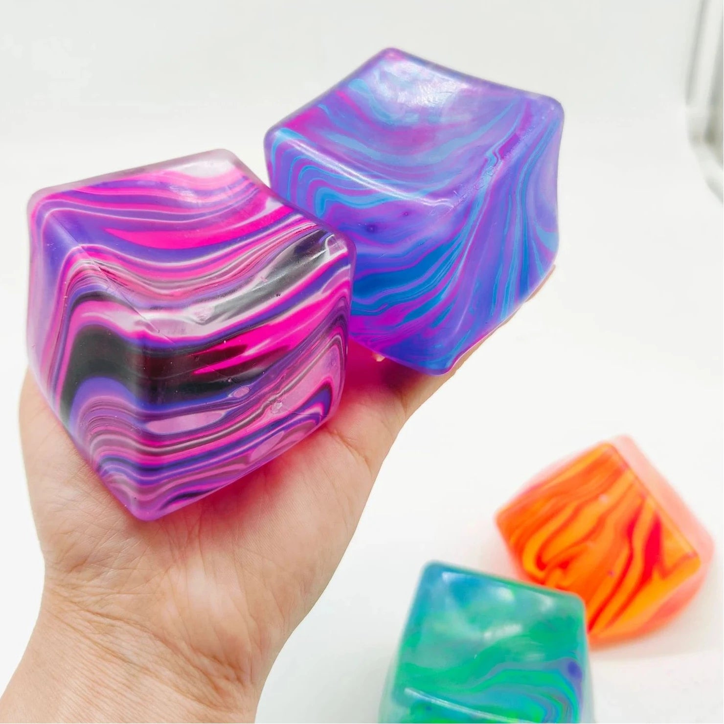Needoh Soft and Sensory Stress-relief Toy Cube Filled with Gel