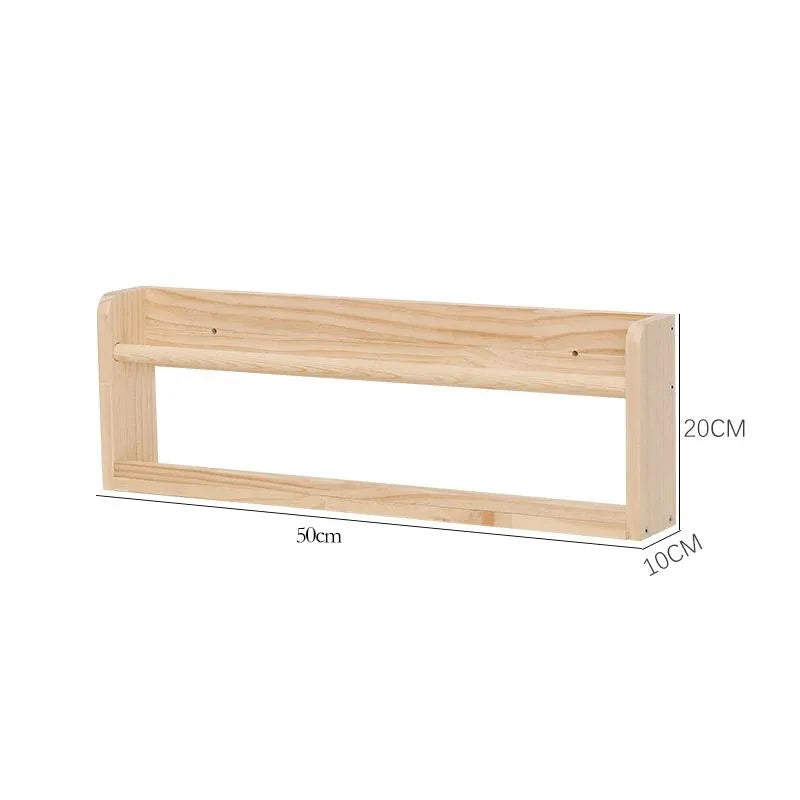 Solid Wood Wall Mounted Magazine Rack Book Shelf Over Door