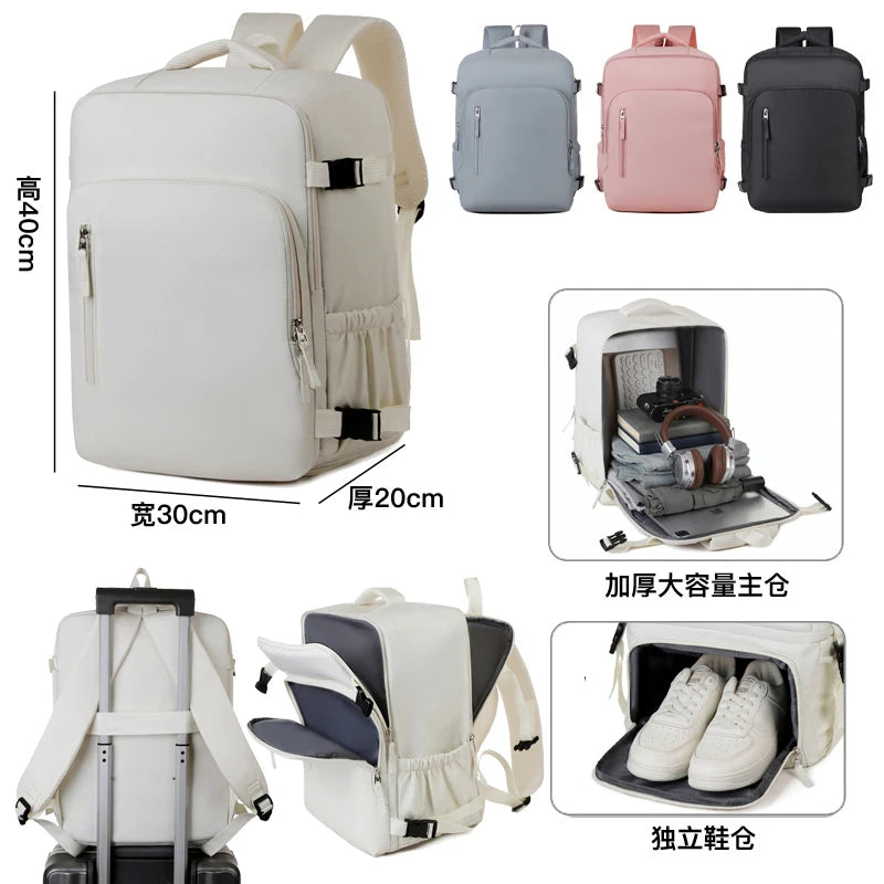 Travel Backpack，Women's backpack，Short-distance business travel bag，Lightweight large-capacity luggage bag，Computer backpack