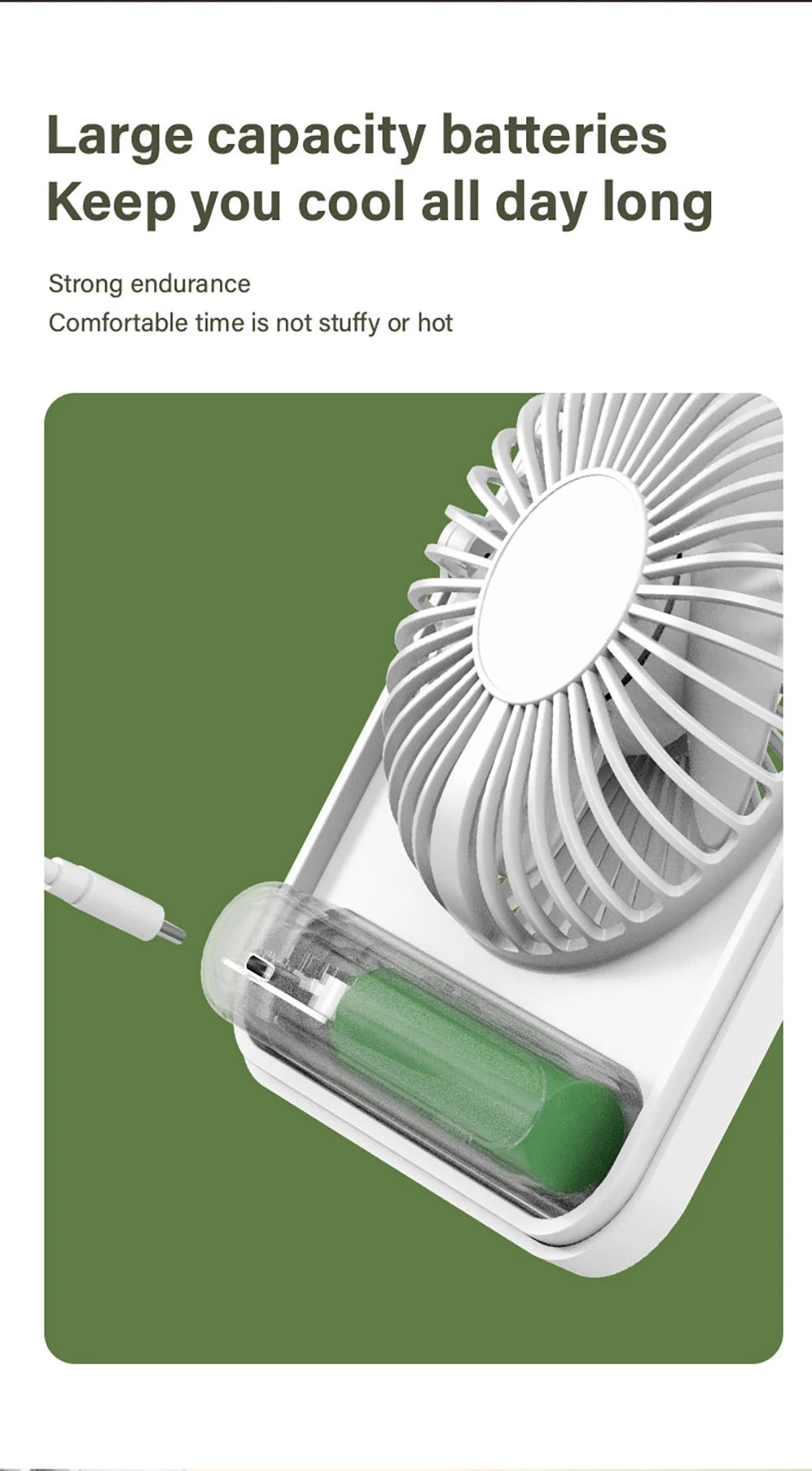 Portable Desk Fan USB Rechargeable Desktop Fan Foldable Hanging Fan Portable Handheld Fan Mini USB Table Fan for Home Outdoor