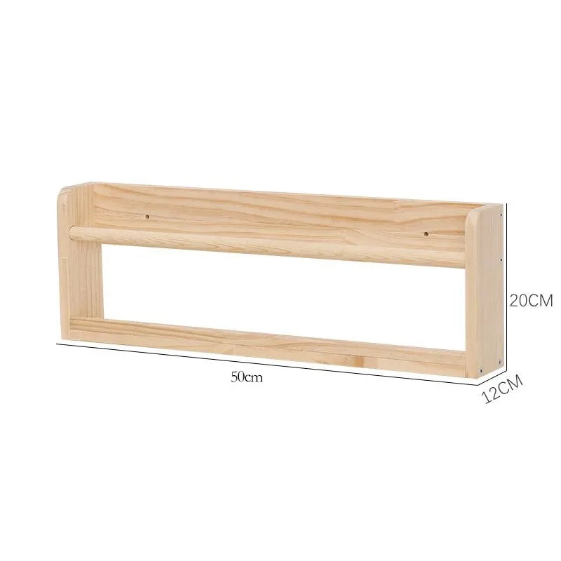 Solid Wood Wall Mounted Magazine Rack Book Shelf Over Door