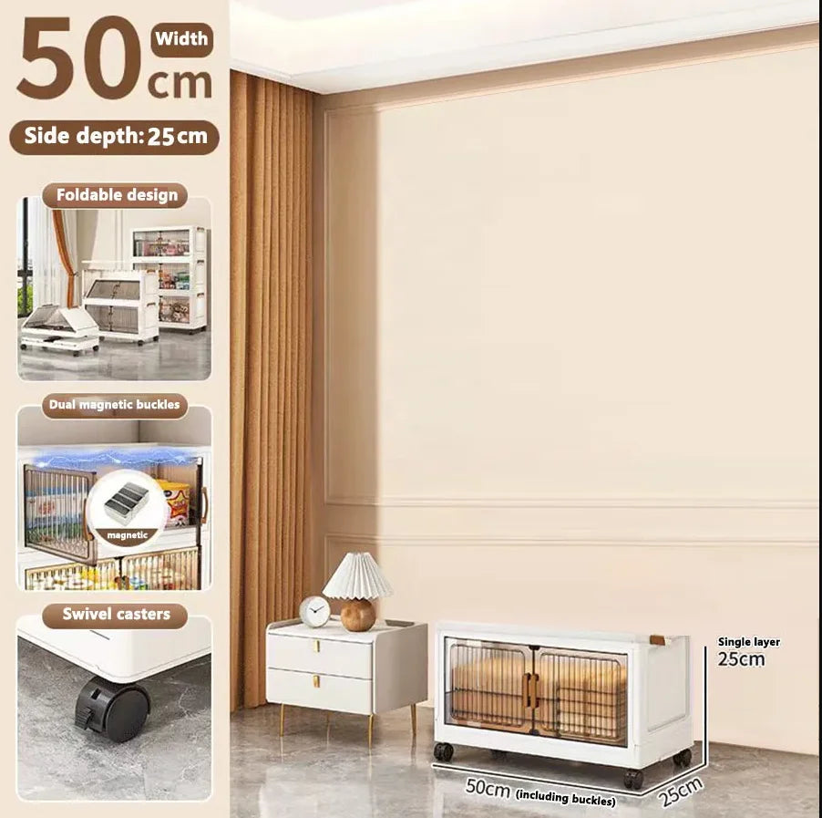 Foldable Plastic Storage Cabinet for Babies Multi-Layered Home Use Organizer No-Install Child's Closet for Clothes
