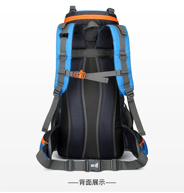 Outdoor Bag, Backpack, Mountaineering Bag, Hiking Sports Bag, Water-Repellent Backpack, Large-Capacity Travel Backpack