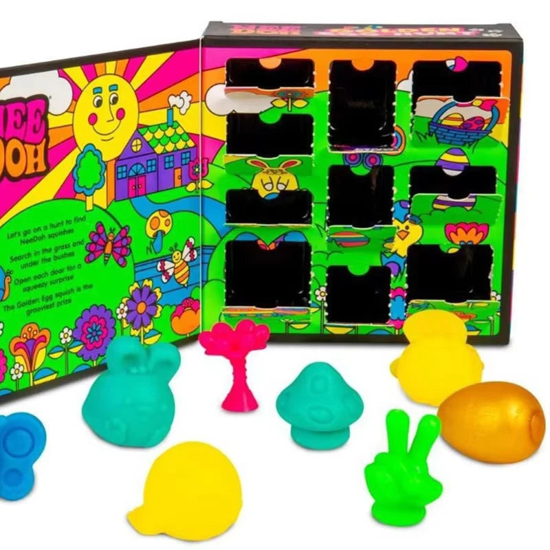 Hot 2026 NeeDoh Advent Calendar Countdown Decoration Golden Egg Treasure Hunt Game Kids Easter Fingertip Gyro Blind Box Gifts