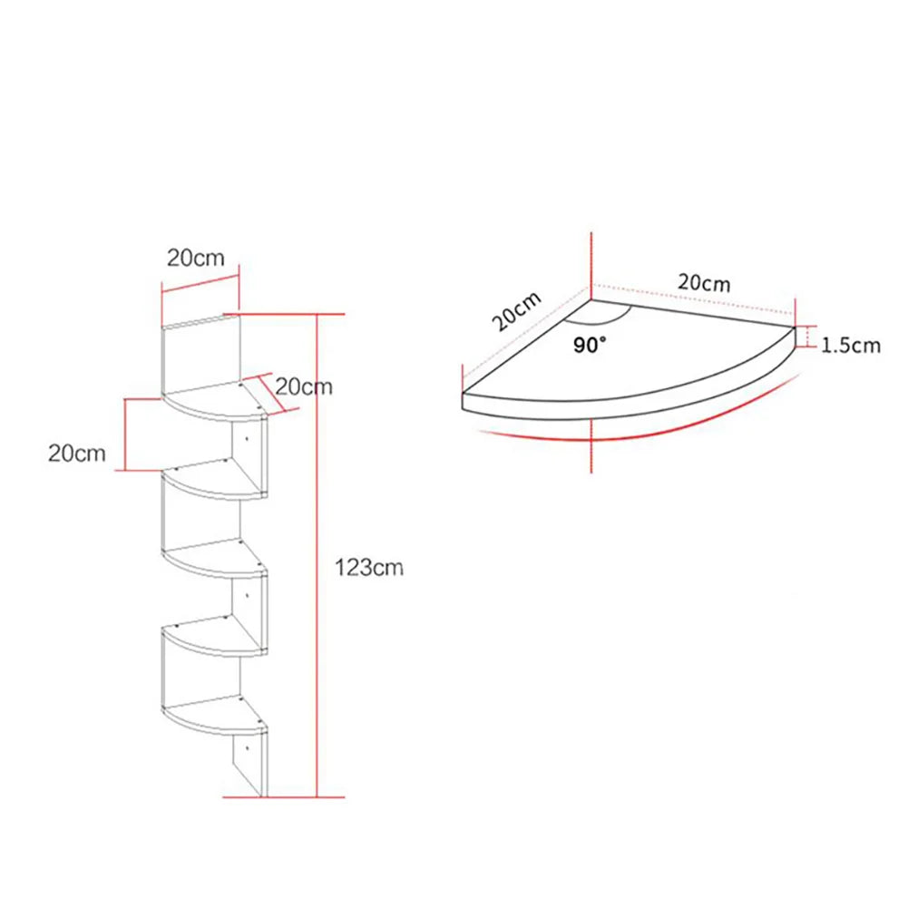 【Breeins】Wooden Zigzag Floating Corner Shelves Multi Tier Storage Organizer Shelf For Home Office