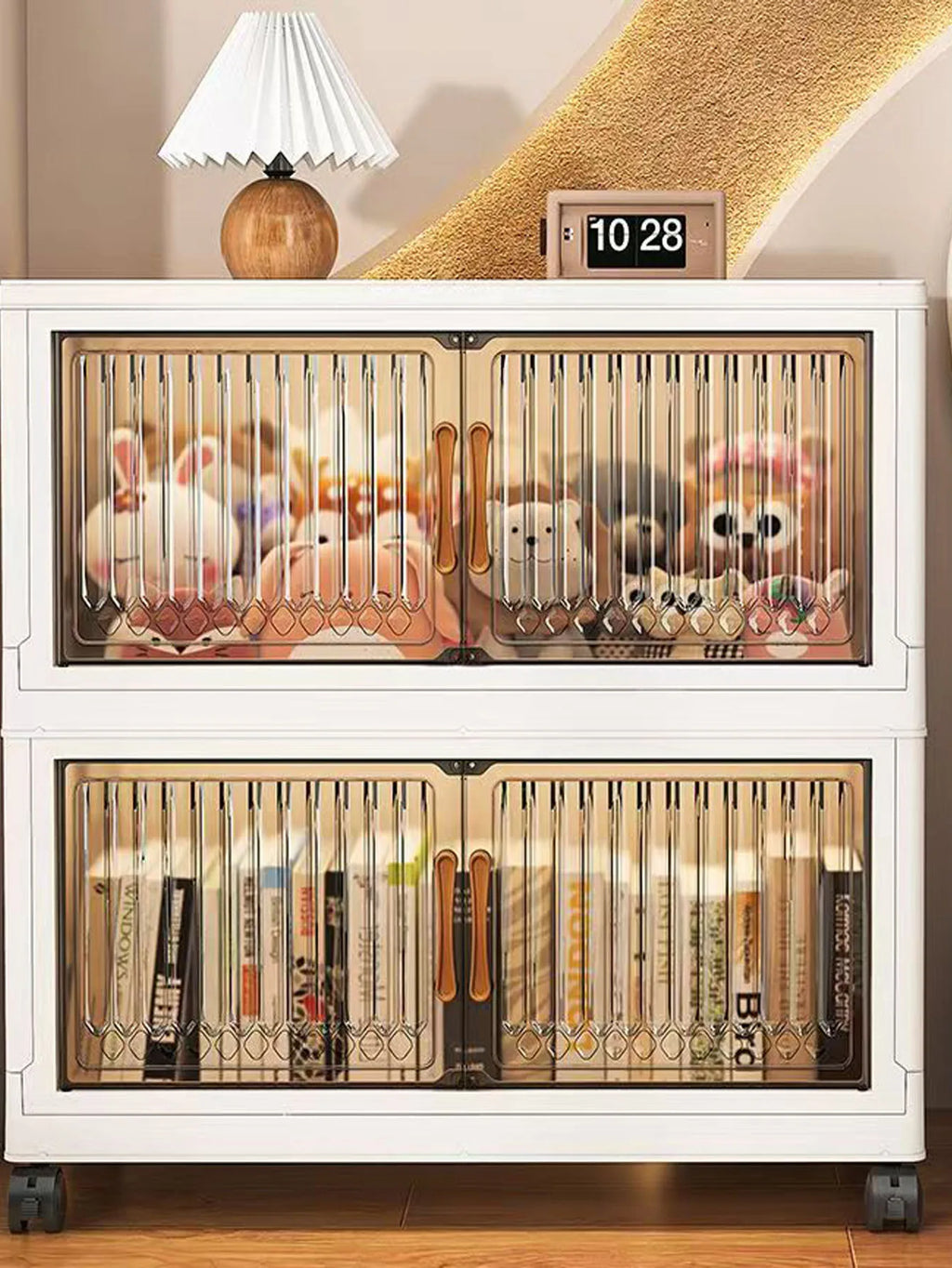 Foldable Plastic Storage Cabinet for Babies Multi-Layered Home Use Organizer No-Install Child's Closet for Clothes