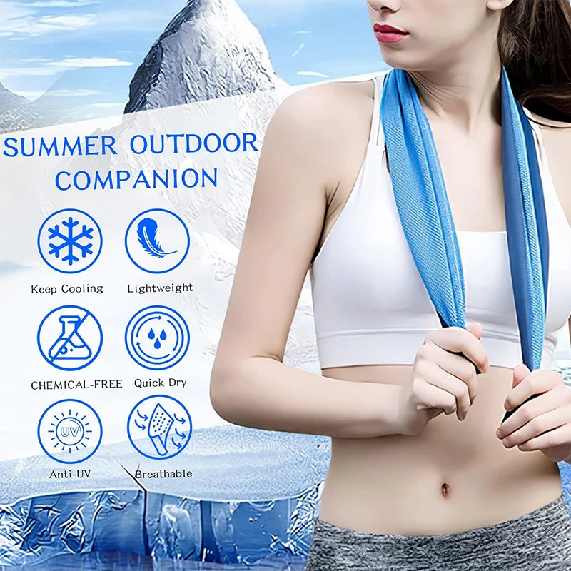 Cooling Towel Instant Relief Microfiber Cool Towels Chilling Neck Wrap Ice Cold Rags for Sports Fitness Camping Cycling Hiking