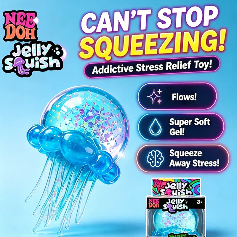 Squishies Needoh Fuzz Ball Jellyfish Squishy 3 Styles Color Soft Stress Relief Toy Cute Relaxing Squeeze Sensory Toy