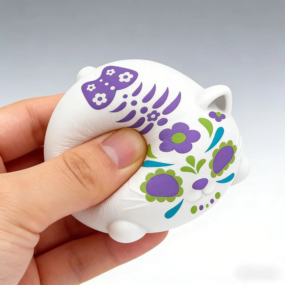 Needoh Sugar Skull Cats Soft Feel Fidget Toy