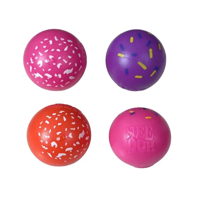 Schylling Needoh Dohnut Holes 4Pcs 6 Pack Squishy Balls Squeeze Decompression Mini Portable Office Anxiety Relief Sensory Toys