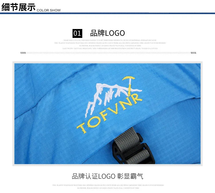 Outdoor Bag, Backpack, Mountaineering Bag, Hiking Sports Bag, Water-Repellent Backpack, Large-Capacity Travel Backpack