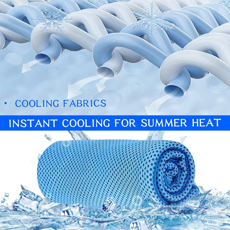 Cooling Towel Instant Relief Microfiber Cool Towels Chilling Neck Wrap Ice Cold Rags for Sports Fitness Camping Cycling Hiking