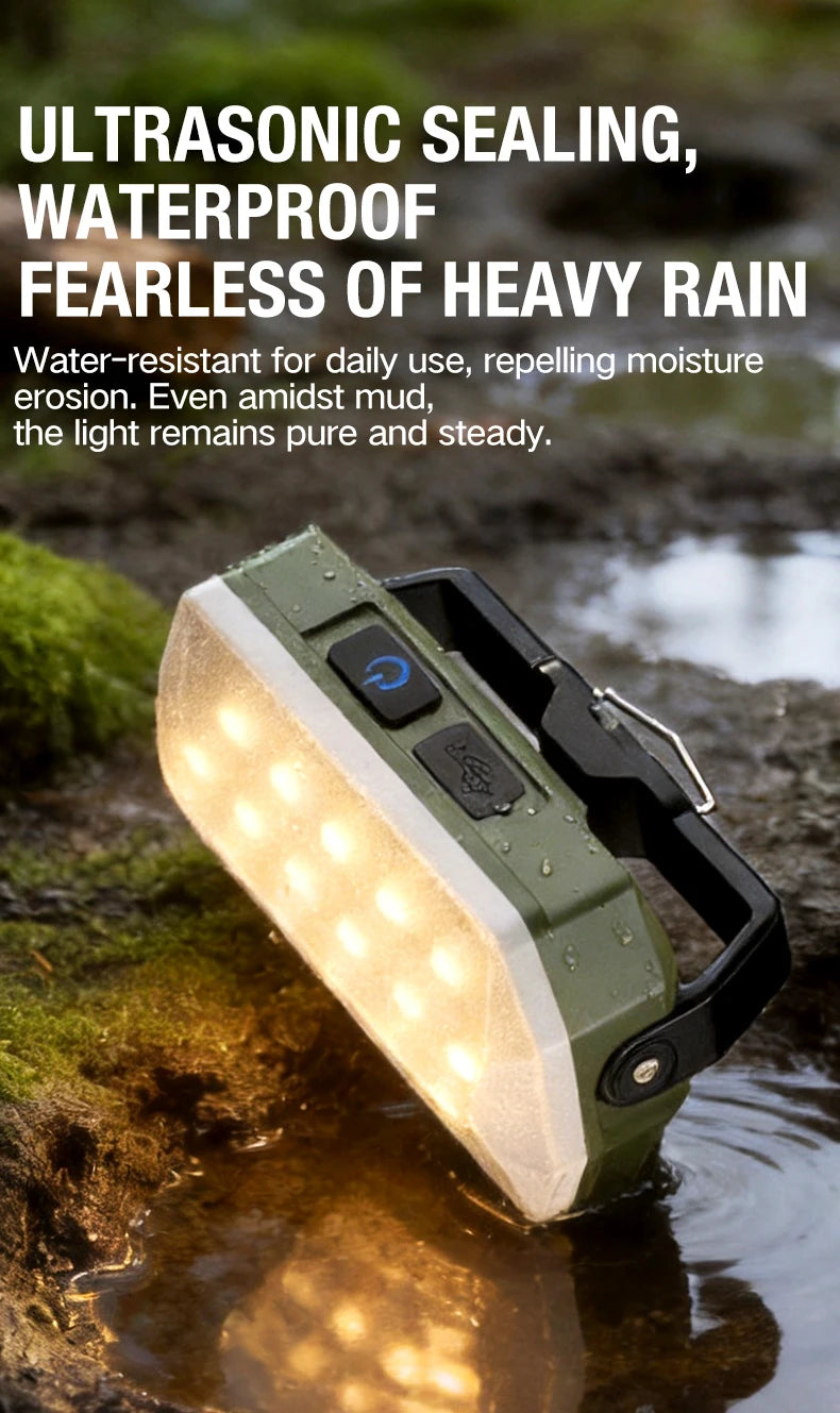 Outdoor camping lights, portable camping tents, camping work lights, atmosphere hanging lights, long-range rechargeable lighting