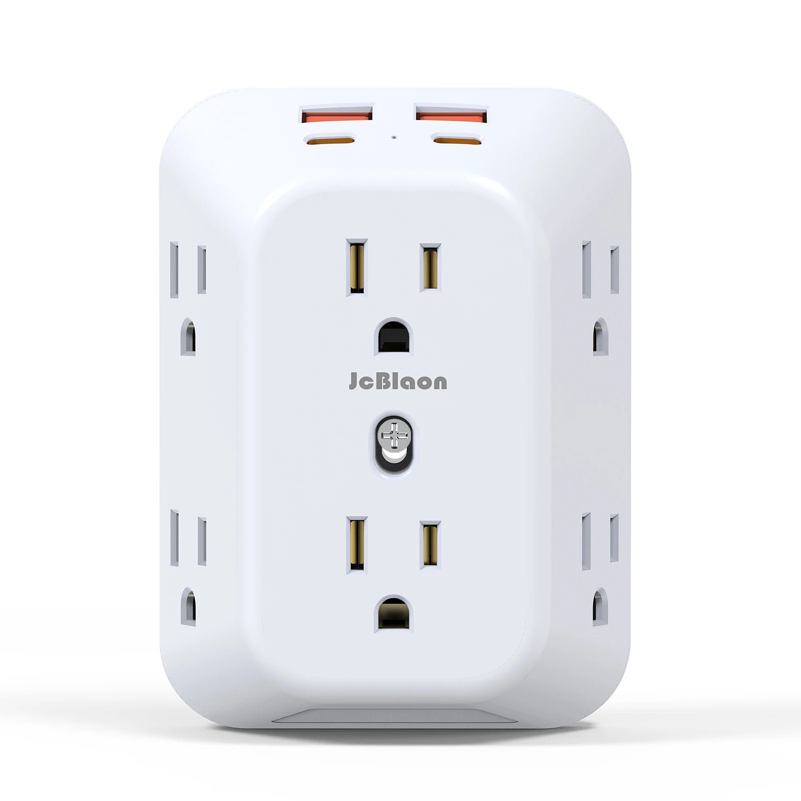 Power Strip USB Wall Charger Surge Protector with 6 Outlet Extender 4 USB Charging Ports (2A2C) , Wall Adapter Spaced for Home