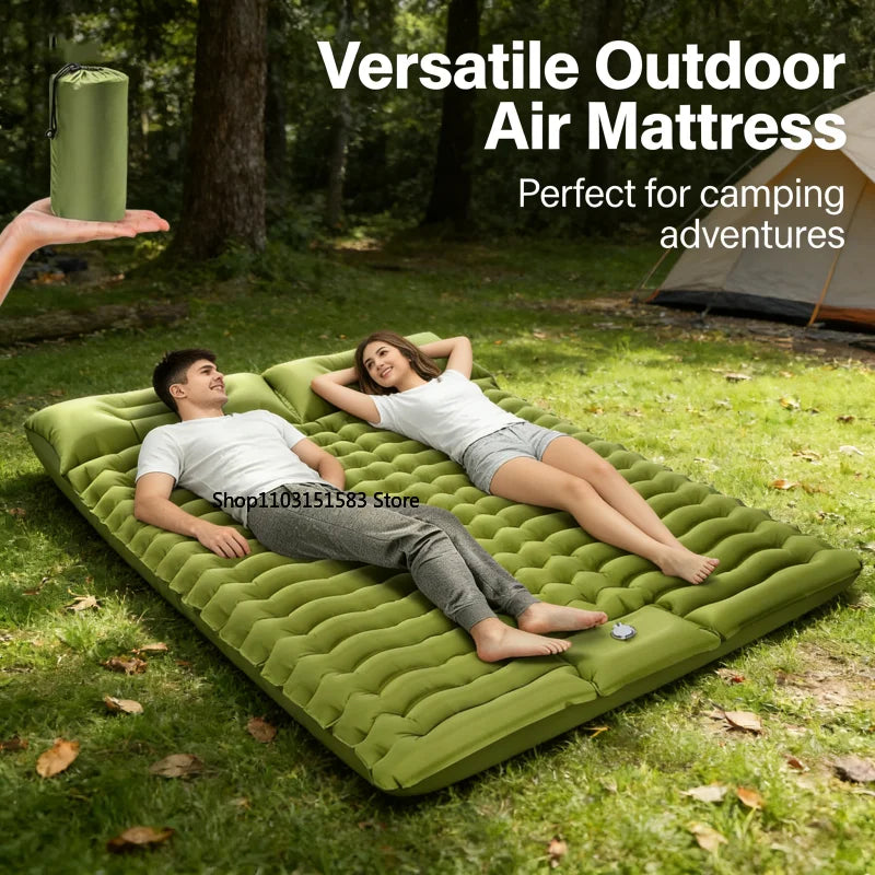 Camping Inflatable Mattress In Tent Folding Camp Bed Sleeping Pad Picnic Blanket Travel Air Mat Camping Equipment