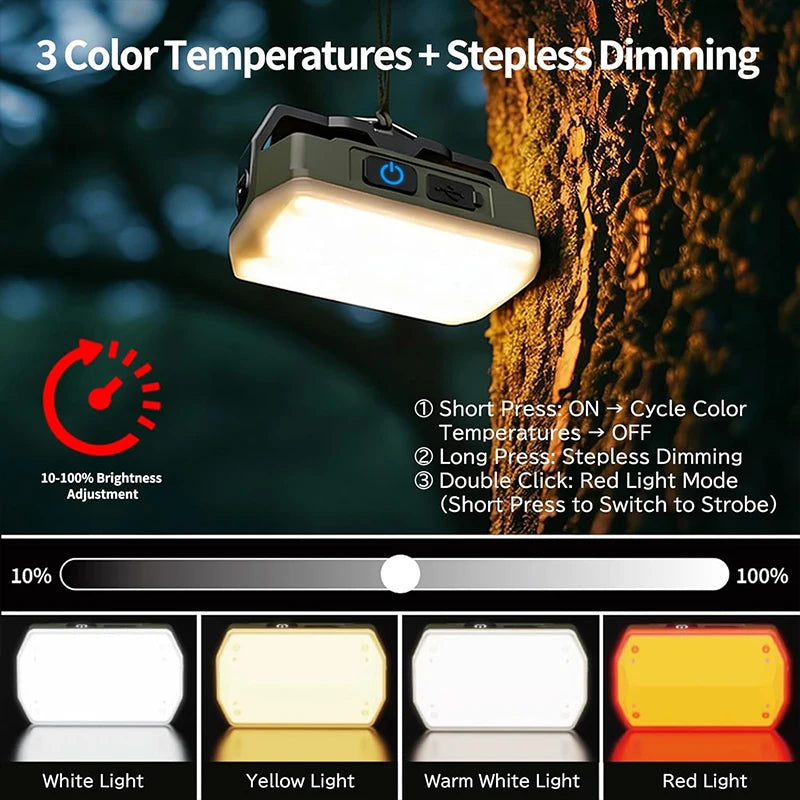 LED Camping Lantern Rechargeable With 4 Light Modes, Portable IPX5 Waterproof Tent Light