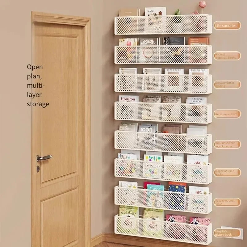 Wall Bookshelf Behind Door Storage
