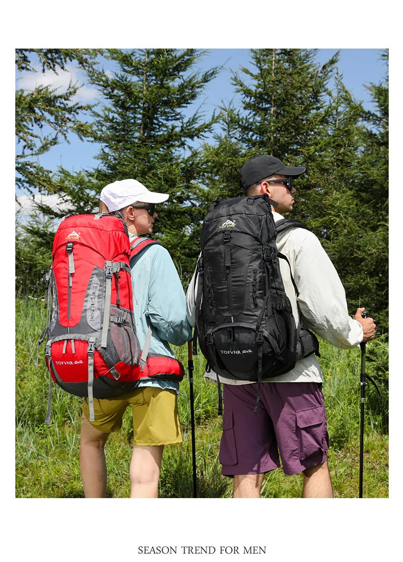Outdoor Bag, Backpack, Mountaineering Bag, Hiking Sports Bag, Water-Repellent Backpack, Large-Capacity Travel Backpack