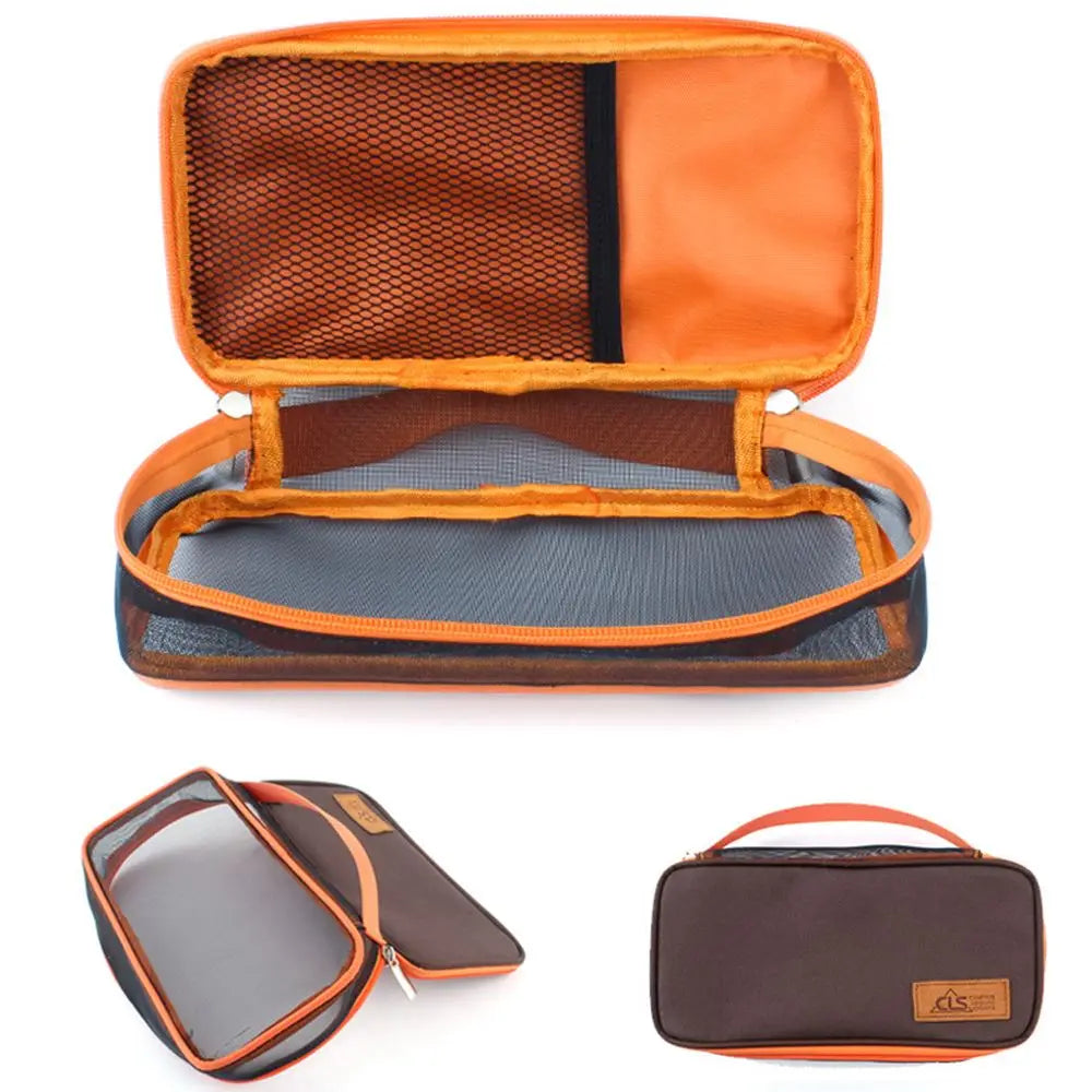 Camping Eating Utensils Storage Bag, Outdoor Cutlery Pouch Organizer Portable