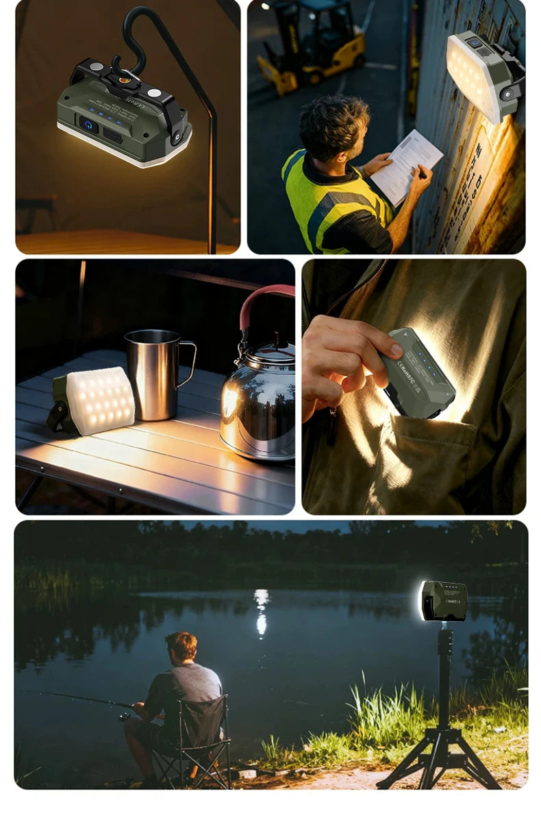 Outdoor camping lights, portable camping tents, camping work lights, atmosphere hanging lights, long-range rechargeable lighting