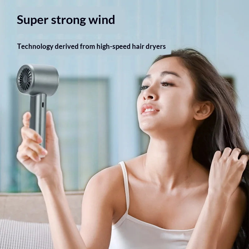 HOMEFISH Portable Handheld Fan USB Rechargeable Bladeless High-Speed Electric Cooling Fan for Personal Use
