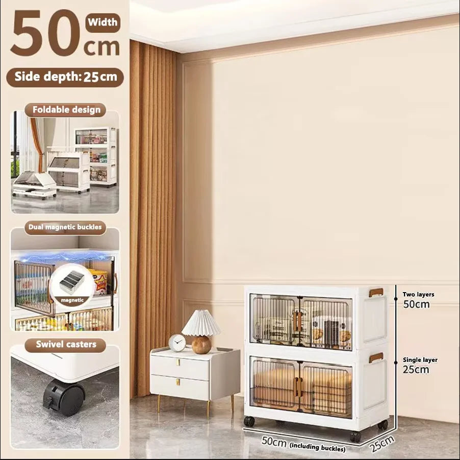 Foldable Plastic Storage Cabinet for Babies Multi-Layered Home Use Organizer No-Install Child's Closet for Clothes