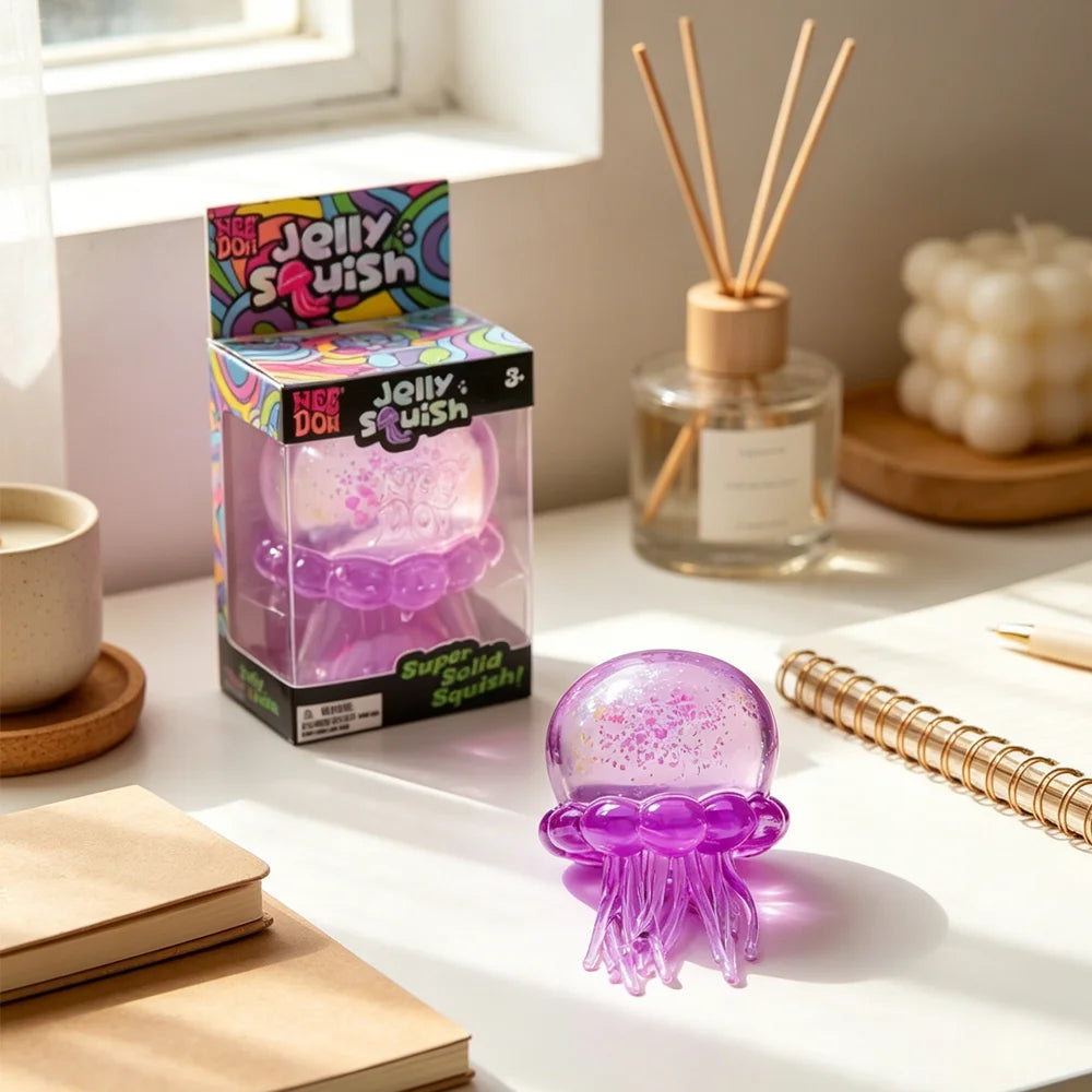 Squishies Needoh Fuzz Ball Jellyfish Squishy 3 Styles Color Soft Stress Relief Toy Cute Relaxing Squeeze Sensory Toy